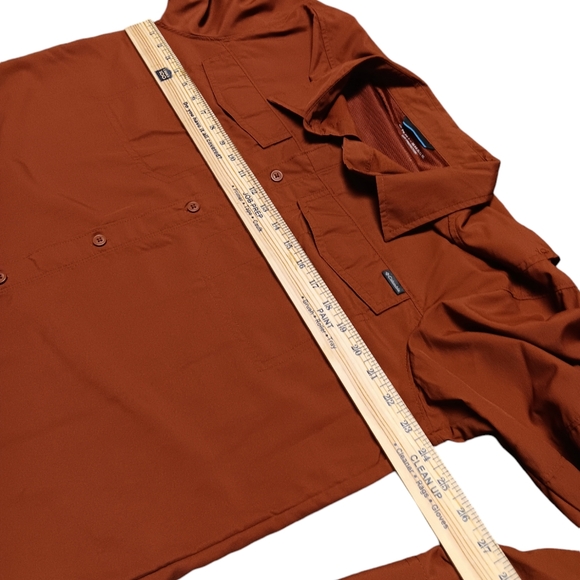 🧡COLUMBIA MEN'S SIZE LARGE 100% NYLON SHELL FRONT BUTTON COLLAR SHIRT. - Picture 5 of 9